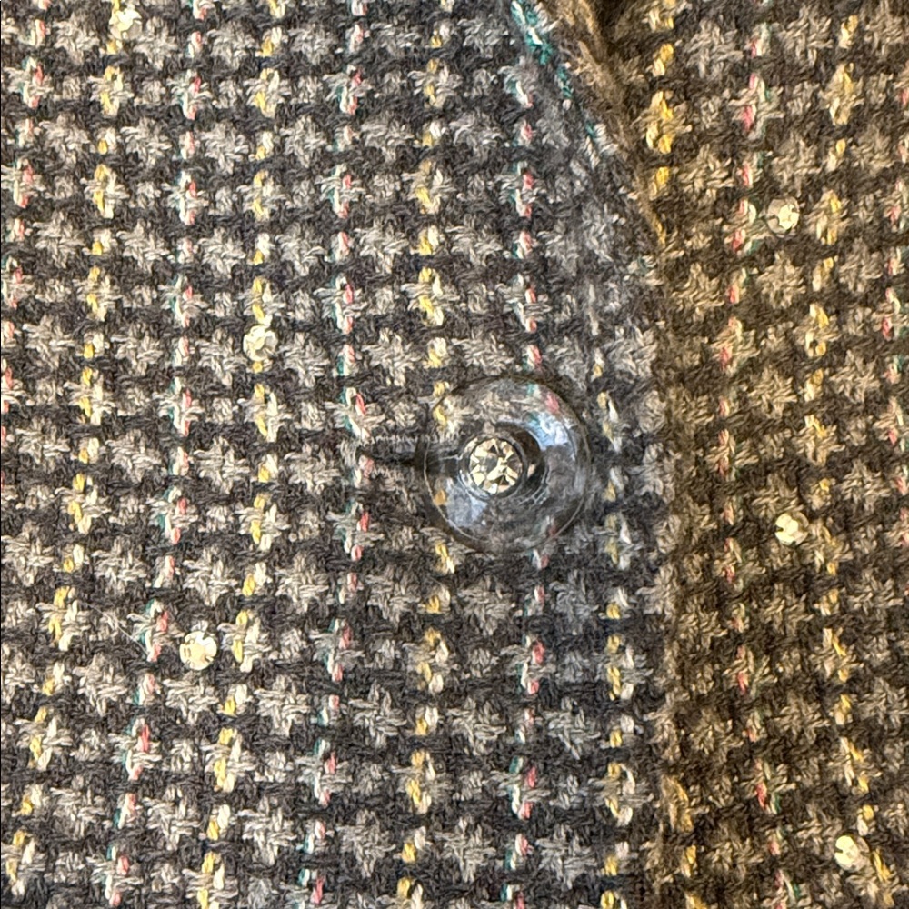 Tweed Blazer w/ Rhinestones & Shoulderpads - Picture 5 of 6